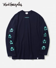 COVERNAT X MARK GONZALES L/S ARTWORK GRAPHIC T-SHIRTS NAVY