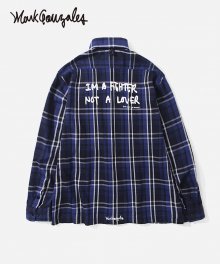 COVERNAT X MARK GONZALES FLANNEL CHECK SHIRTS NAVY