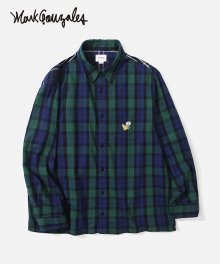 COVERNAT X MARK GONZALES FLANNEL CHECK SHIRTS GREEN