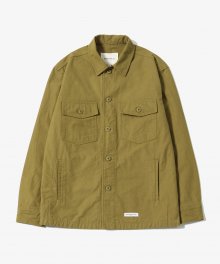 Solid Military Shirts Jacket [Mustard]
