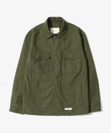 Solid Military Shirts Jacket [Khaki]
