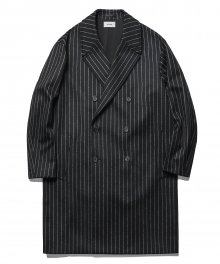 Double Oversize Cashmere Coat Stripe