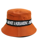 아임낫어휴먼비잉(I AM NOT A HUMAN BEING) Basic Logo Tape Bucket Hat - Orange