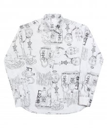 Doodle Pattern Shirt - White