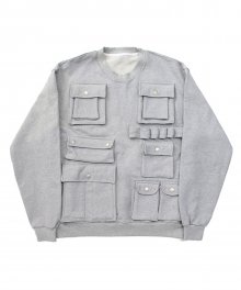 Pocket Detail Sweatshirts - Grey