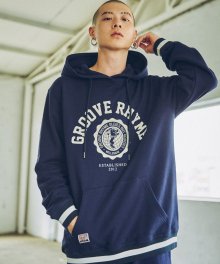 2017 STRIPE RIB HOODIE (NAVY) [GHD001F33NA]