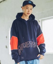 2017 SLEEVE COLOR BLOCK HOODIE OVER (NAVY) [GHD004F33NA]