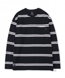 2017 STRIPES LONG SLEEVE T-SHIRTS (BLACK) [GTS006F33BK]