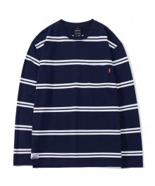 2017 STRIPES LONG SLEEVE T-SHIRTS (NAVY) [GTS006F33NA]