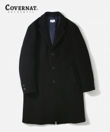 WOOL CASHMERE CHESTER COAT BLACK