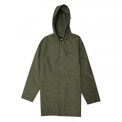 stussy long hooded coach jacket