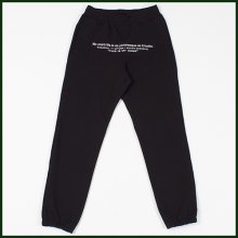 EMBROIDERED HEAVY SWEAT PANTS - BLACK