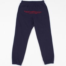 EMBROIDERED HEAVY SWEAT PANTS - NAVY