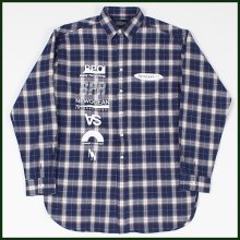 SPONSOR LONG CHECK SHIRT -NAVY