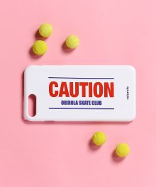 (ETC-012)CAUTION PHONE CASE WHITE