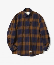 Scratch Plaid Check Shirts [Brown]