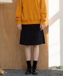 MG7F CORDUROY SLIT SKIRT (BLACK)