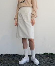 MG7F CORDUROY SLIT SKIRT (IVORY)