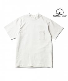 Mid Neck Pocket T-Shirt Off White