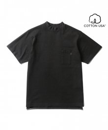 Mid Neck Pocket T-Shirt Black
