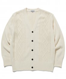 CABLE KNIT CARDIGAN ivory