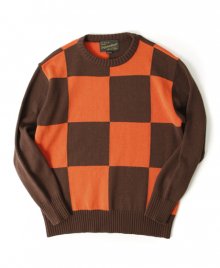 70S CHECKERBOARD KNIT[BROWN]