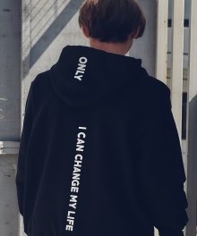 Back Message Heavy Weight Hoodie(Black)