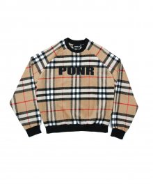 PONR Wool Check Sweatshirt (Beige)