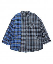 Over Twofold Check Shirt (Blue)