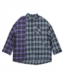 Over Twofold Check Shirt (Purple)