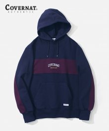 COLOR BLOCK ARCHLOGO HOODIE NAVY