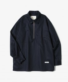 Solid Half Zip Shirts [Navy]