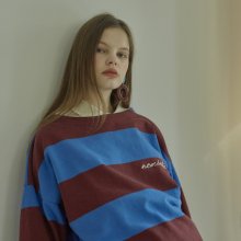 STRIPE SWEATSHIRT (WINE) - WOMEN