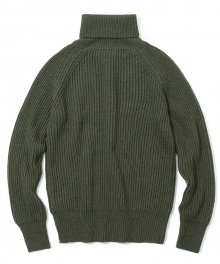wool turtle neck knit khaki