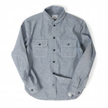 CHAMBRAY SHAWL COLLAR NAVY SHIRTS[INDIGO]