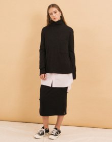 Brush Pocket Skirt - Black
