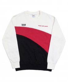 Wave-Crewneck Sweater - White