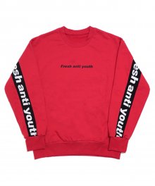 [Fresh anti youth] Band-Crewneck Sweater - Red