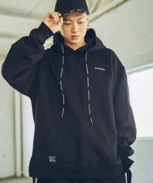 2017 STRING POINT HOODIE OVER FIT (BLACK) [GHD031F43BK]