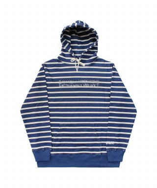 아임낫어휴먼비잉(I AM NOT A HUMAN BEING) Retro Reflective Basic Logo Hoodie - Navy/Ivory