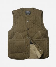 GLAD QUILTED TWILL VEST _ OLIVE