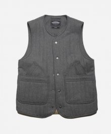 GLAD QUILTED WOOL VEST _ CHARCOAL