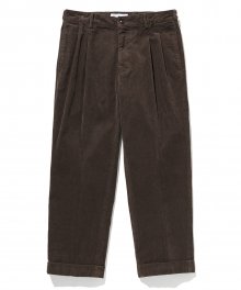 RELAXED CORDUROY TURN-UP TROUSERS brown