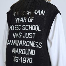 lettering knit vest(black)