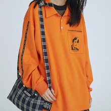 tape polo shirt(orange)