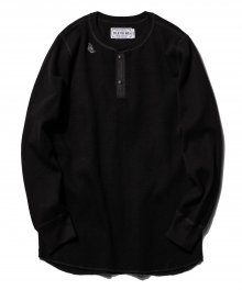 DV. LOT491 HEAVY WEIGHT THERMAL HENLEY L/S -BLACK-