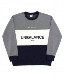 Unbalance-Crewneck Sweater - Navy
