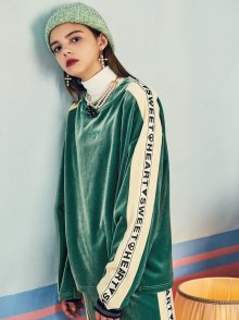 VVV GREEN VELVET TAPE SWEATSHIRT