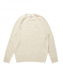 Crew Neck Wool Sweater (Ivory)
