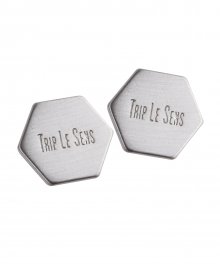 HEXAGON PIN BUTTON SET SILVER